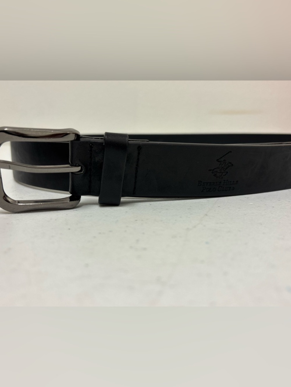 Beverly Hills Polo Club Black Leather Dress Belt